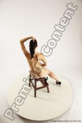 Nude Woman White Sitting poses - ALL Slim long brown Sitting poses - simple Multi angle poses Pinup